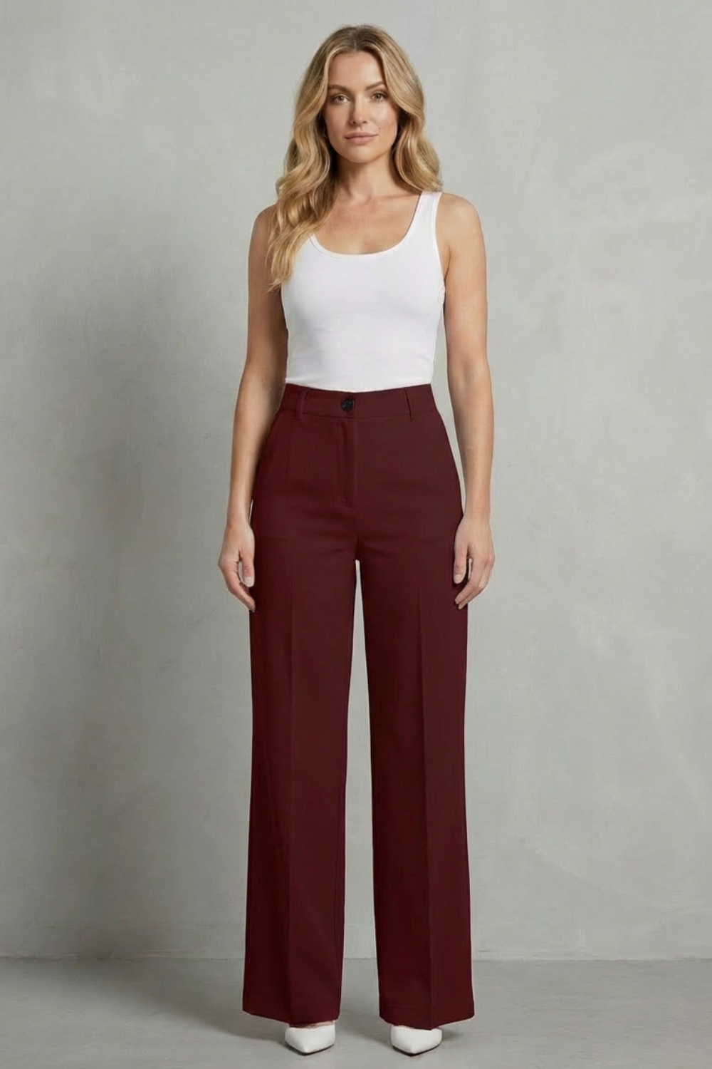 Mirelline – Sleek tailoring – High-waist straight-leg trousers
