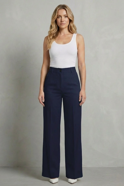 Mirelline – Sleek tailoring – High-waist straight-leg trousers
