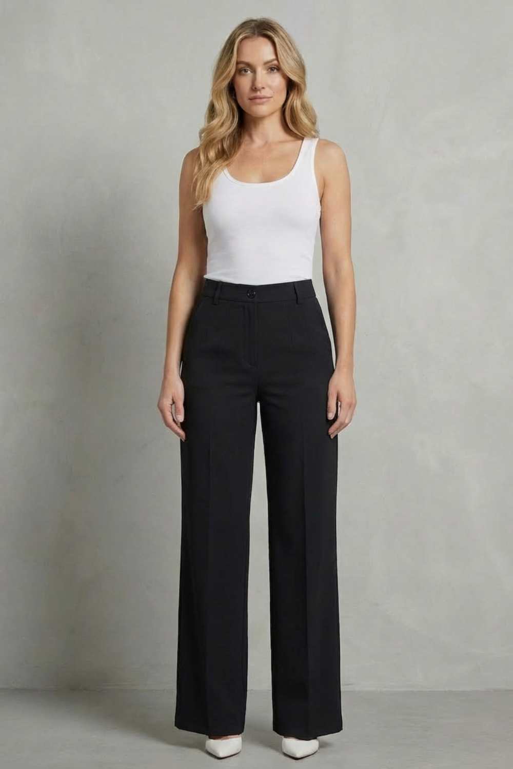 Mirelline – Sleek tailoring – High-waist straight-leg trousers