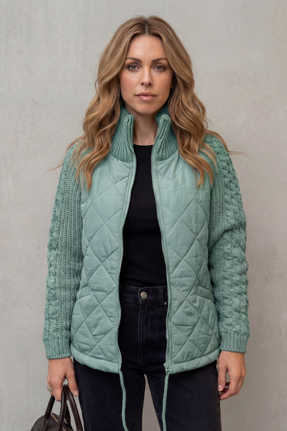 Norcetta – Textured knit detail – Quilted puffer jacket