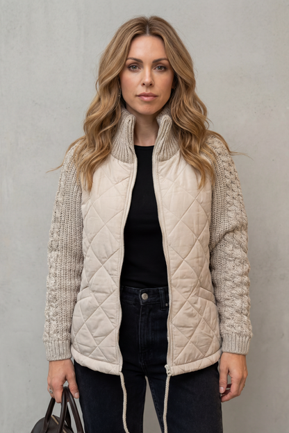 Norcetta – Textured knit detail – Quilted puffer jacket