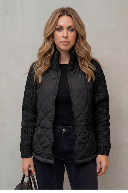 Norcetta – Textured knit detail – Quilted puffer jacket