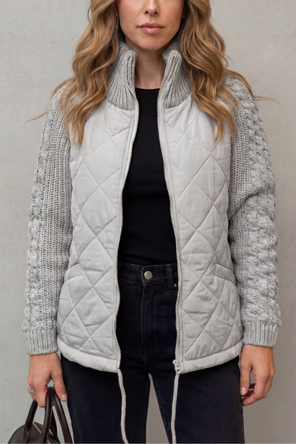 Norcetta – Textured knit detail – Quilted puffer jacket