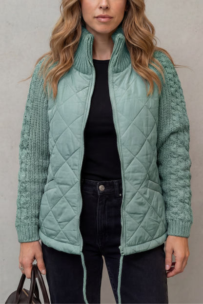 Norcetta – Textured knit detail – Quilted puffer jacket