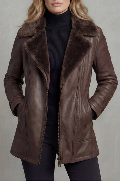 Ravella – Shearling-lined elegance – Leather jacket