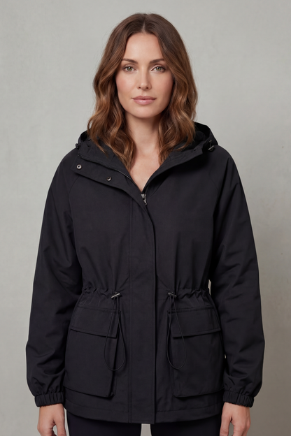 Ravelle – Utility style – Drawstring waterproof jacket
