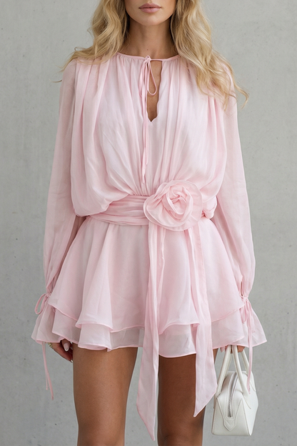 Rosaline – Rose detail elegance – Mini dress