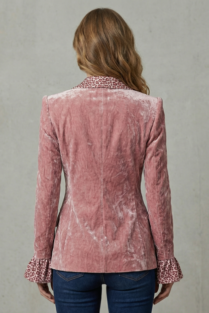 Rosavienne – Printed lapel statement – Velvet blazer