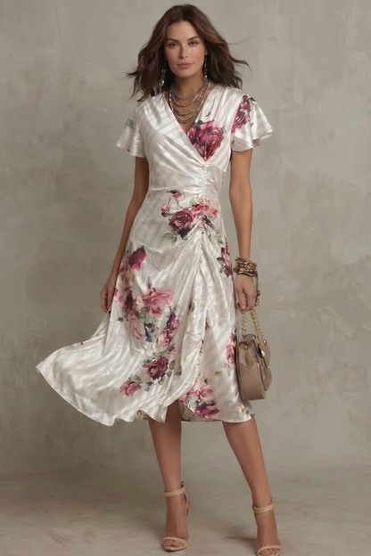 Rosavienne – Vintage satin romance – Midi dress