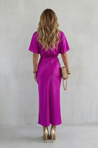 Satinéa – Knot waist elegance – Midi dress