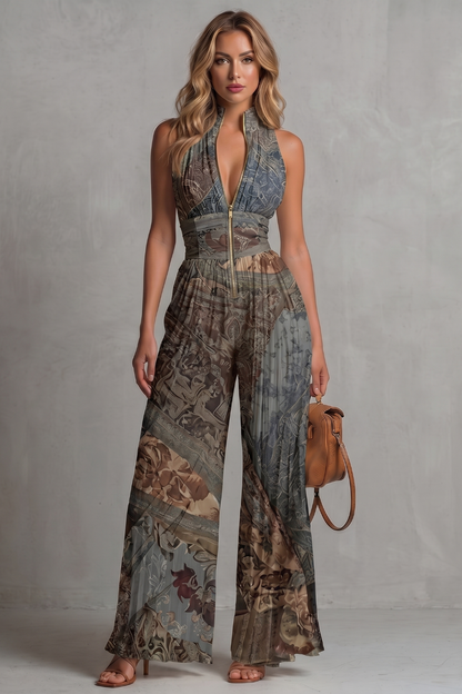 Seraphina – Pleated halter elegance – Wide-leg jumpsuit