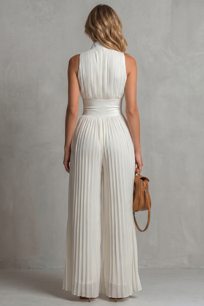 Seraphina – Pleated halter elegance – Wide-leg jumpsuit