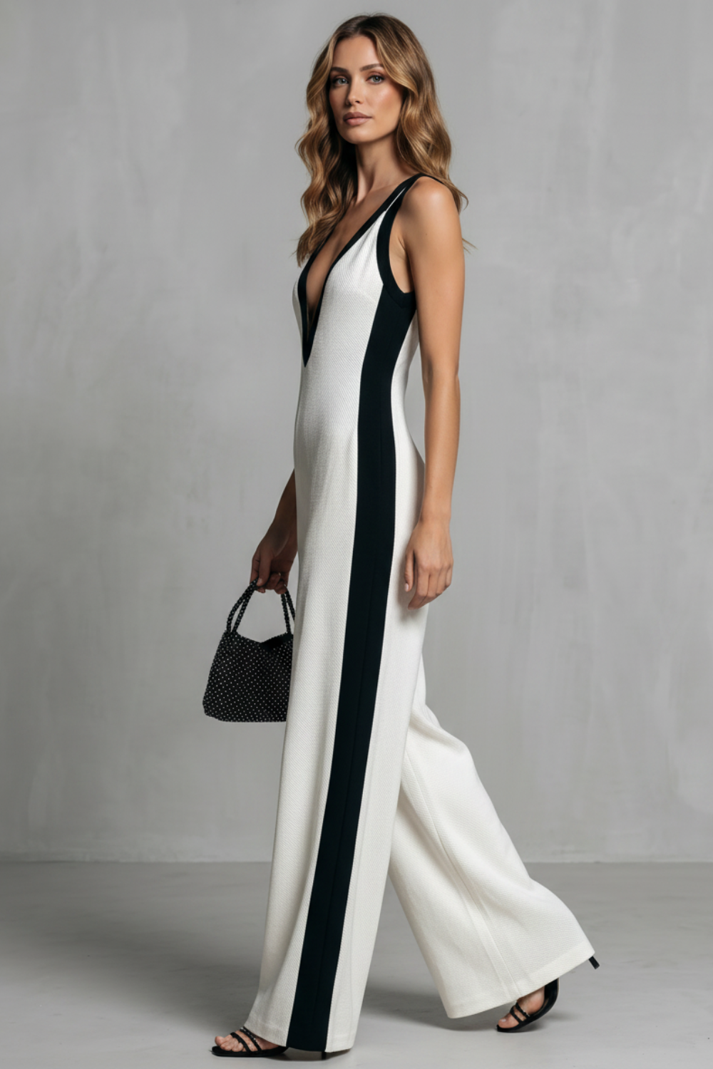 Valmora – Striking contrast design – Wide-leg jumpsuit
