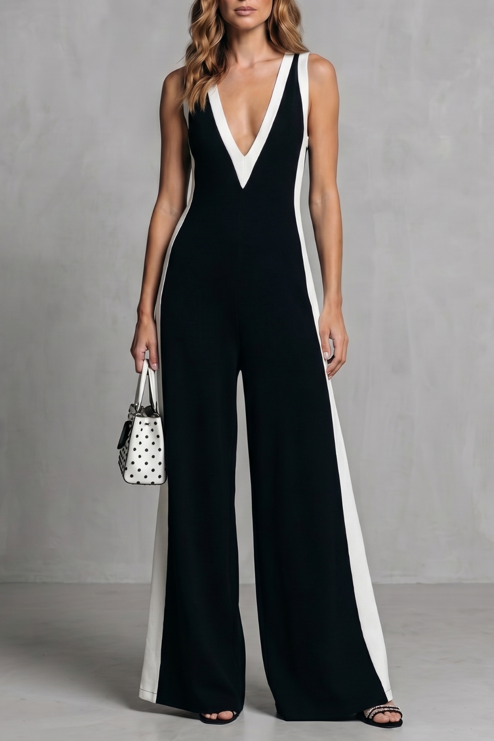Valmora – Striking contrast design – Wide-leg jumpsuit