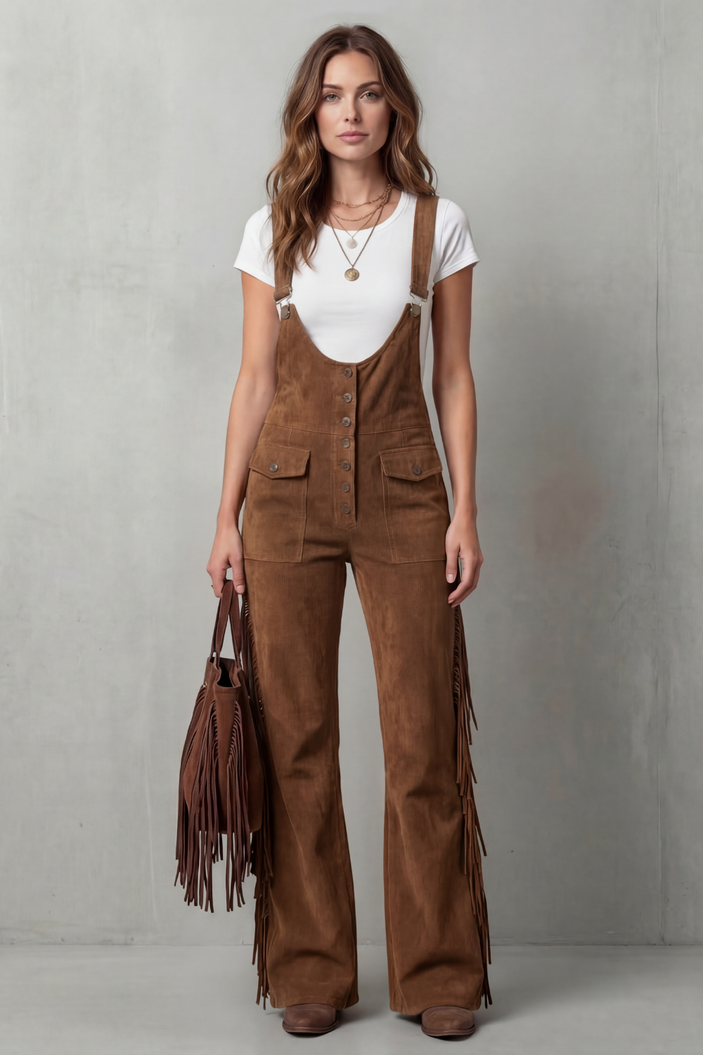 Valnera – Western fringe detail – Flared overalls