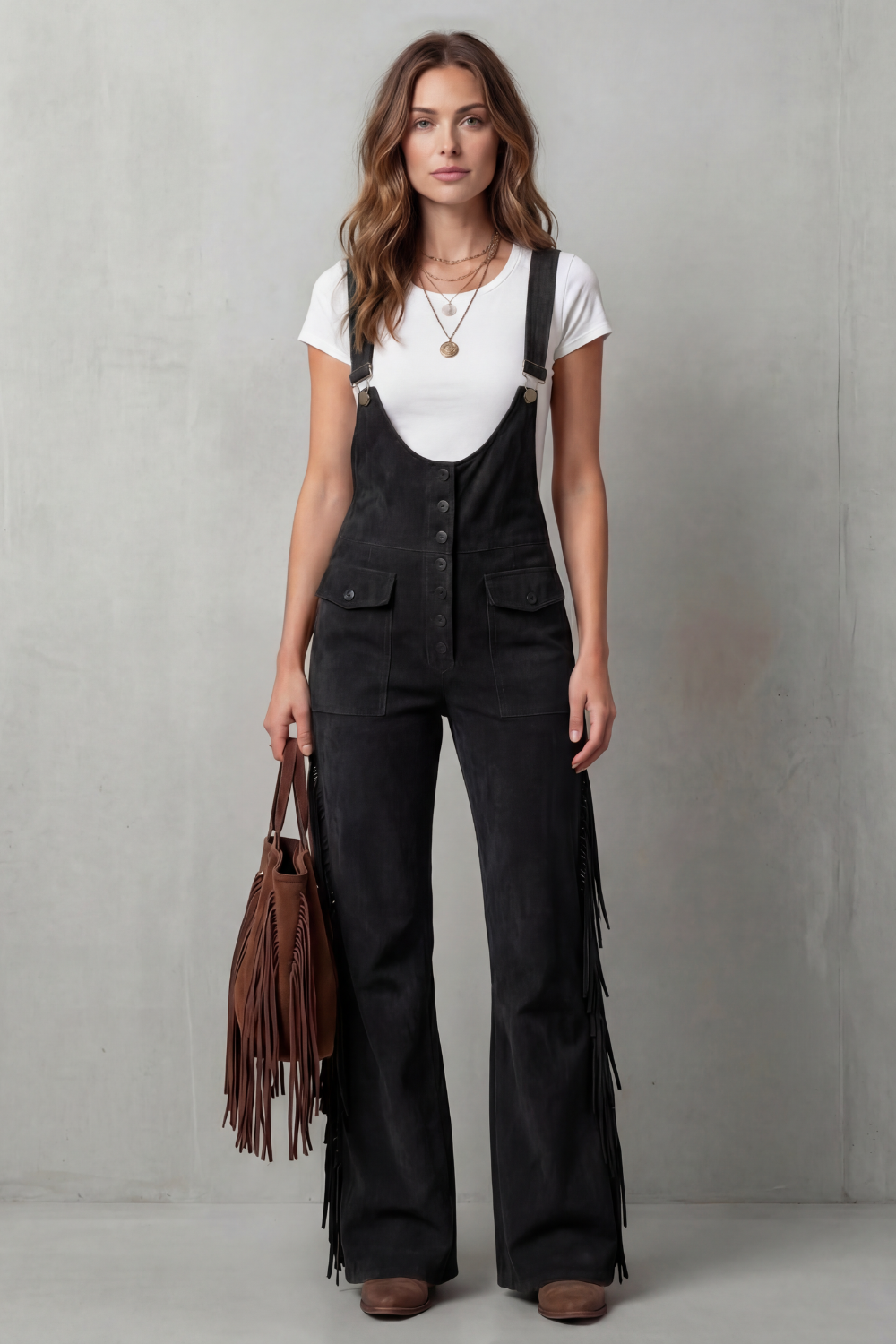 Valnera – Western fringe detail – Flared overalls