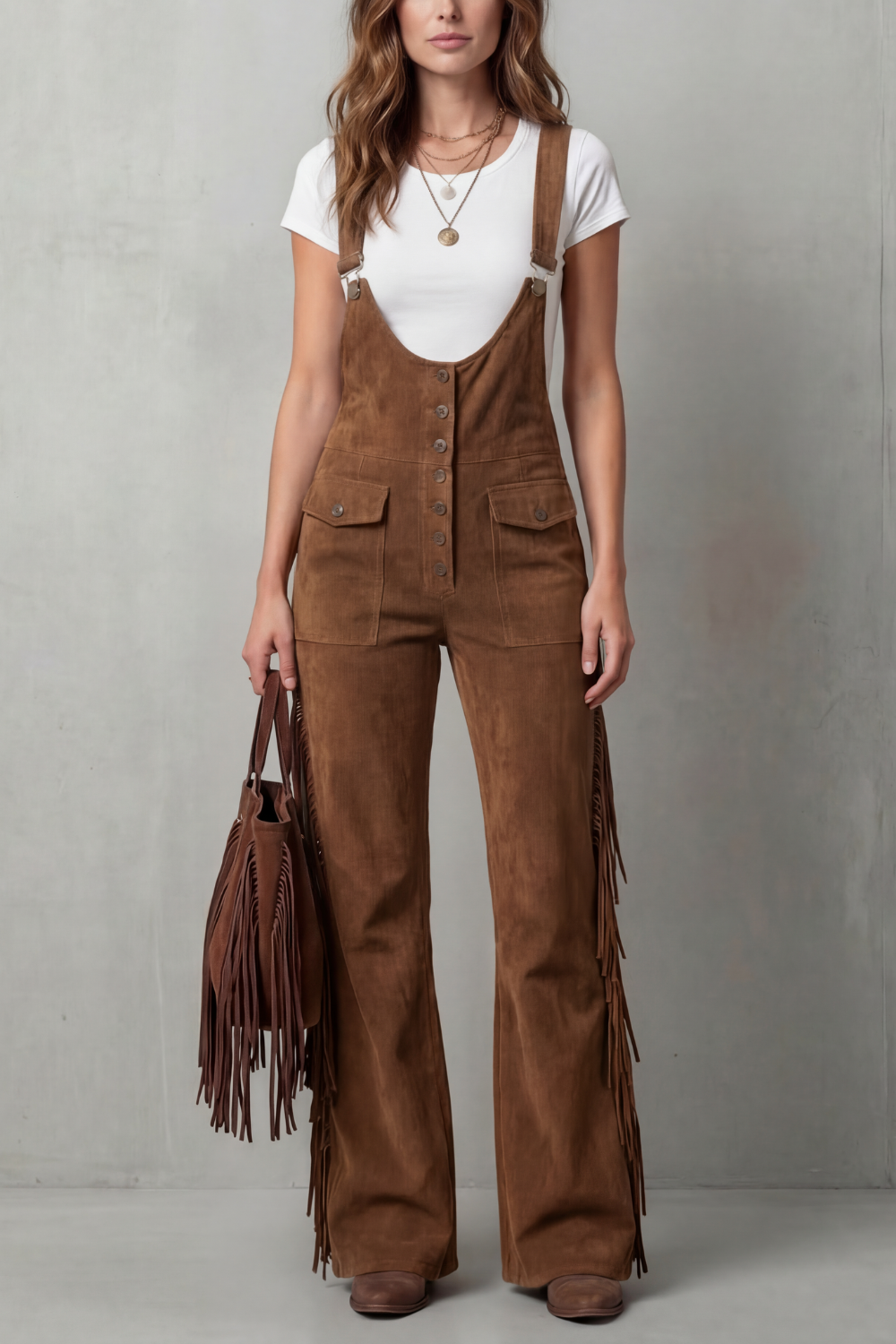 Valnera – Western fringe detail – Flared overalls