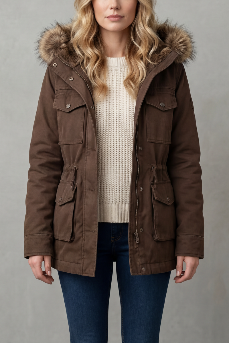 Vellière – Faux fur trim – Hooded parka coat
