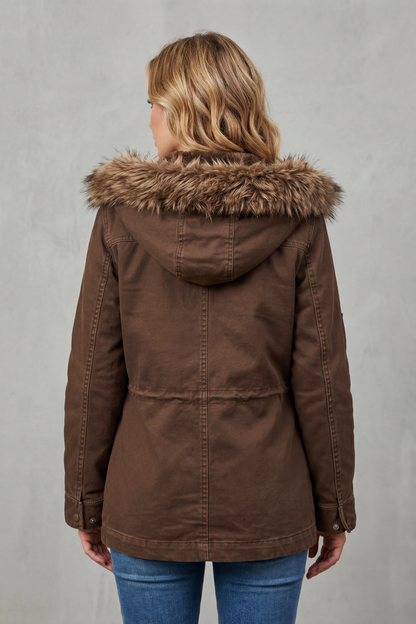 Vellière – Faux fur trim – Hooded parka coat