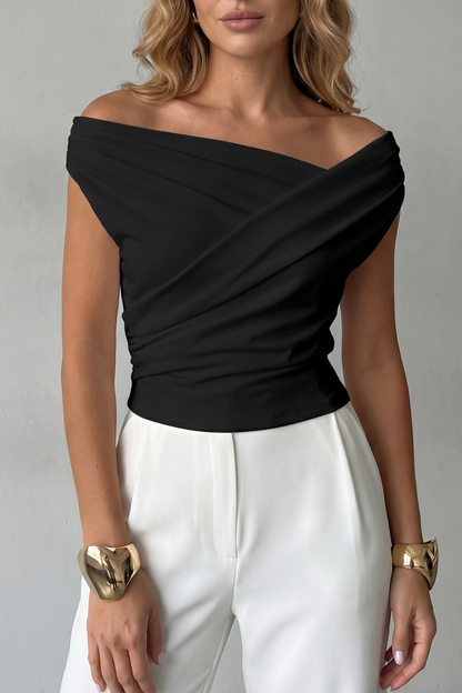 Veloura – Asymmetric draped silhouette – One shoulder top