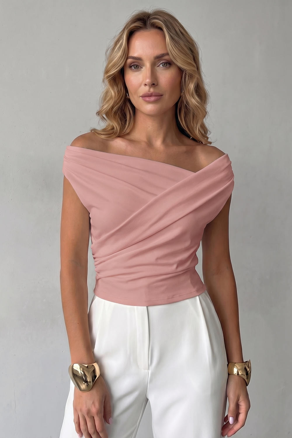 Veloura – Asymmetric draped silhouette – One shoulder top