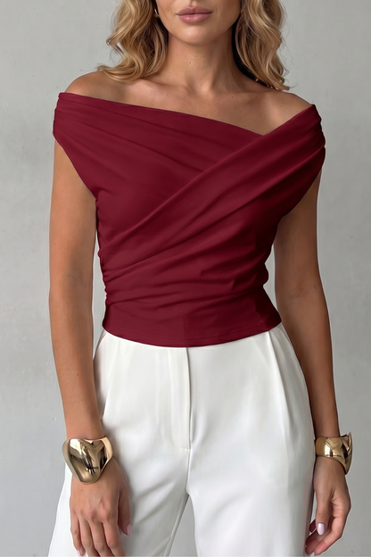 Veloura – Asymmetric draped silhouette – One shoulder top