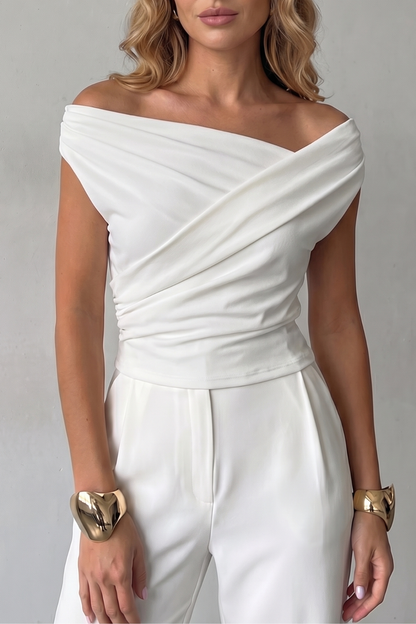 Veloura – Asymmetric draped silhouette – One shoulder top