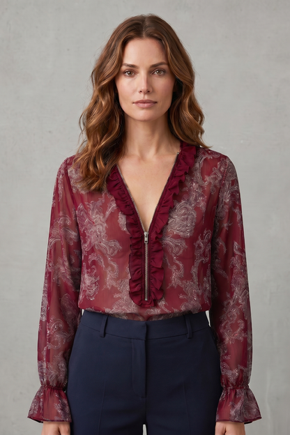 Veloura – Paisley romance allure – Chiffon blouse