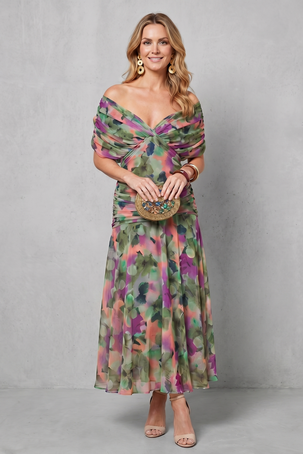 Verdelisse – Draped floral flow – Maxi dress