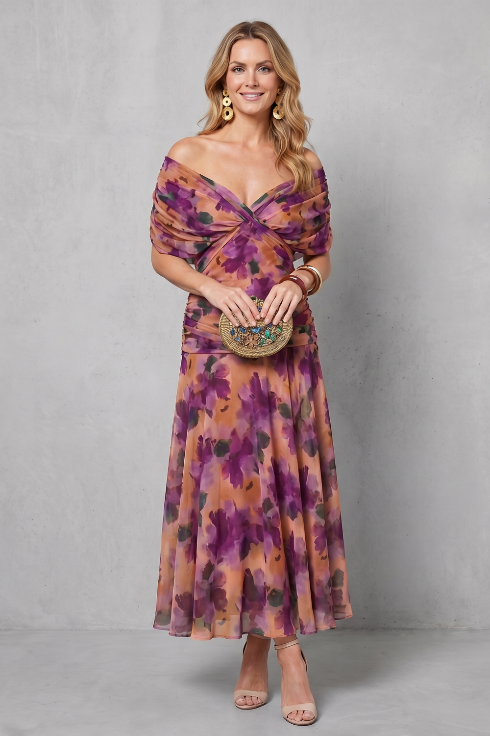 Verdelisse – Draped floral flow – Maxi dress