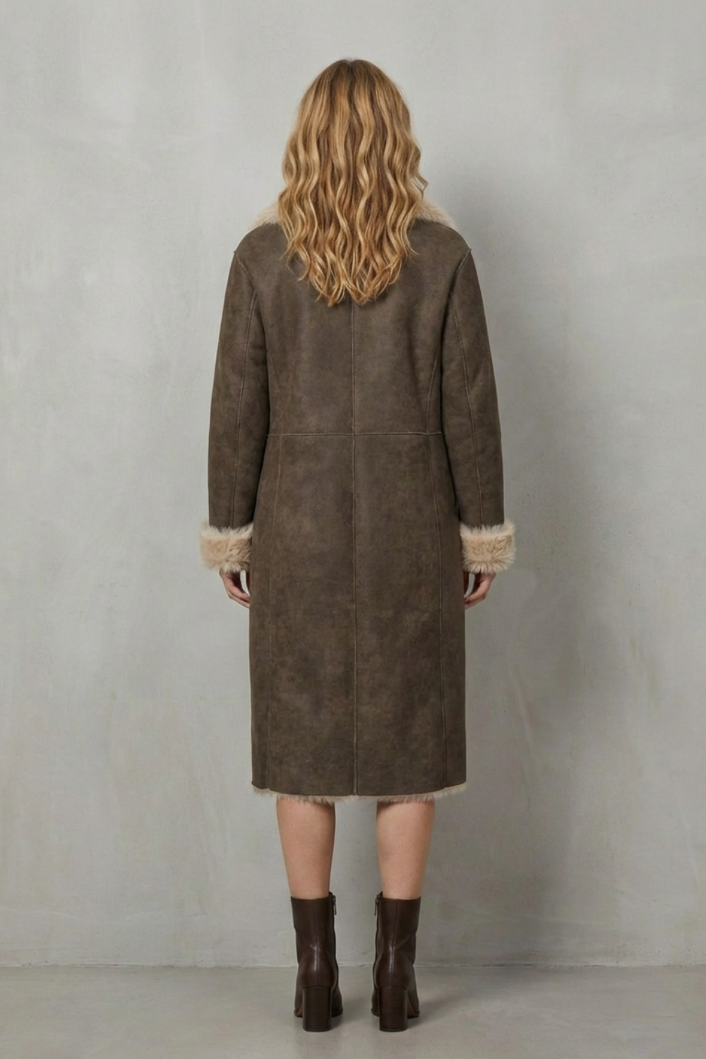 Virellia – Reversible texture – Faux shearling coat