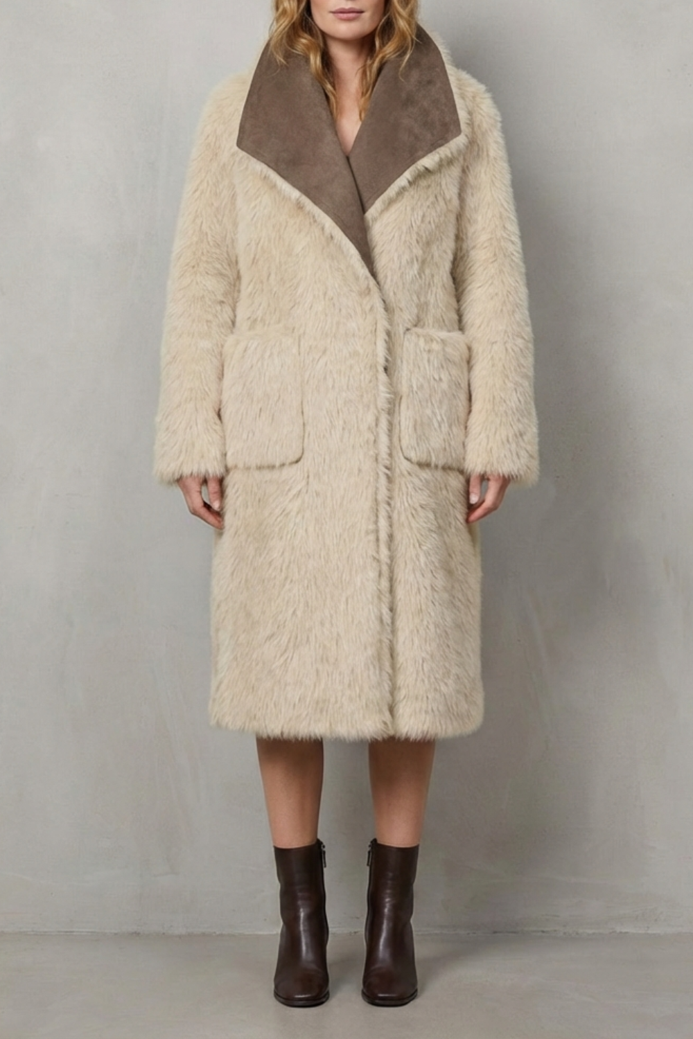 Virellia – Reversible texture – Faux shearling coat