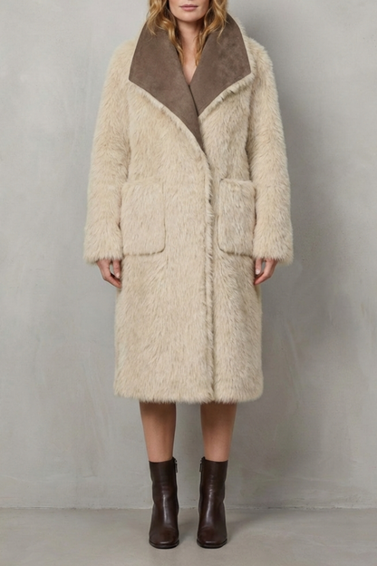 Virellia – Reversible texture – Faux shearling coat