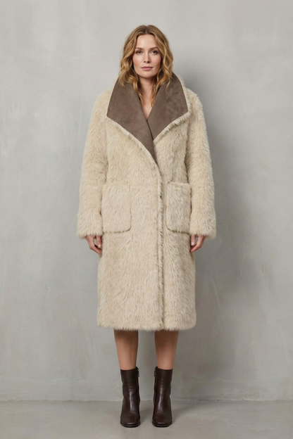 Virellia – Reversible texture – Faux shearling coat